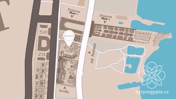 Orientační mapa - Prodej bytu 2+kk v osobním vlastnictví 84 m², Hurghada