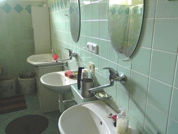 Pohled do koupelny se sprchovými kouty. - Prodej pozemku 43735 m², Tábor