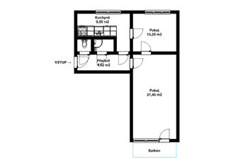 Pronájem bytu 2+1 v družstevním vlastnictví 52 m², Havířov