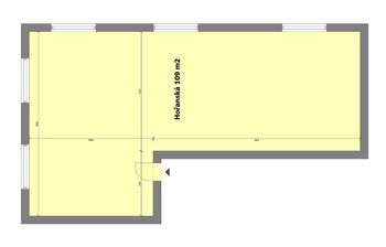Orientační půdorys celého prostoru - Prodej bytu 3+kk v osobním vlastnictví 109 m², Praha 3 - Žižkov