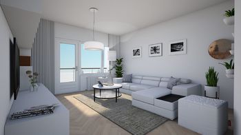 Obývací pokoj 2. NP - možná vizualizace - Prodej domu 95 m², Chožov