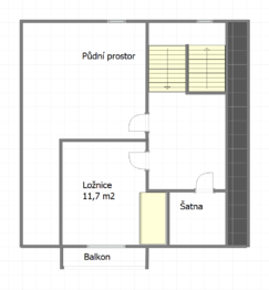 plán 2. podlaží - Prodej domu 75 m², Sulice