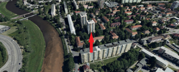 panorama - Pronájem bytu 1+1 v osobním vlastnictví 50 m², České Budějovice