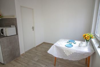 kuchyně s jídelnou - Pronájem bytu 1+1 v osobním vlastnictví 50 m², České Budějovice