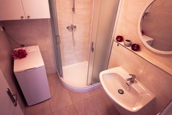 koupelna - Pronájem bytu 1+1 v osobním vlastnictví 50 m², České Budějovice