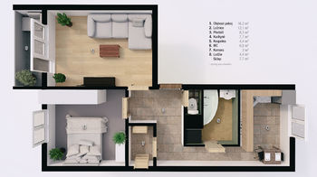 Prodej bytu 2+1 s lodžií, 66 m2, Hraničářů, Mikulov - Prodej bytu 2+1 v osobním vlastnictví 54 m², Mikulov