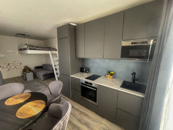 kuchyň - Prodej bytu 1+kk v osobním vlastnictví 44 m², Milovice