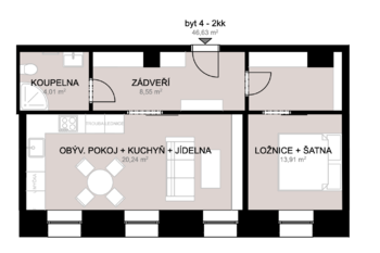 Pronájem bytu 2+kk v osobním vlastnictví 45 m², Žatec