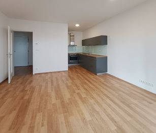 obývací pokoj + kk - Pronájem bytu 2+kk v osobním vlastnictví 48 m², Praha 9 - Letňany