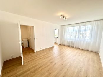 Obývací pokoj - Prodej bytu 1+1 v osobním vlastnictví 29 m², Praha 4 - Chodov