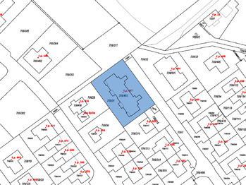 snímek z katastrální mapy - Prodej bytu 3+kk v osobním vlastnictví 71 m², Brno