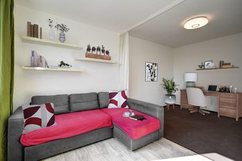 obývací pokoj vizualizace - Prodej bytu 2+1 v osobním vlastnictví 52 m², Brno