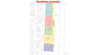 Rozdělení pozemků pod GP - Prodej pozemku 1000 m², Hrobce 