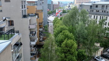 Výhled z terasy - Prodej bytu 6+1 v osobním vlastnictví 157 m², Praha 7 - Holešovice