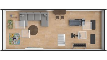 3D návrh - podkroví - Prodej domu 111 m², Praha 10 - Strašnice