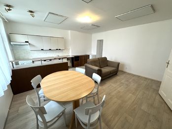 obývací pokoj s kuchyňským koutem - Pronájem bytu 3+kk v osobním vlastnictví, Plzeň 
