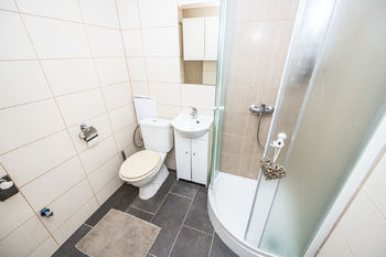 Koupelna se sprchovým koutem - Pronájem bytu 1+1 v osobním vlastnictví 28 m², Velké Březno