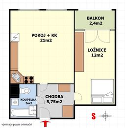 Pronájem bytu 2+kk v osobním vlastnictví 44 m², Praha 4 - Modřany