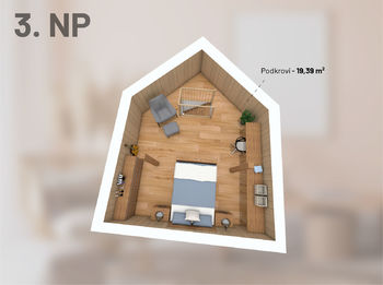 Půdorys půda - Prodej domu 277 m², Sulice