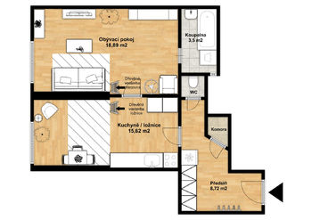 Pronájem bytu 2+kk v osobním vlastnictví 46 m², Praha 4 - Michle
