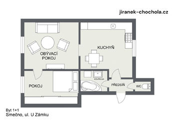 Prodej bytu 1+1 v osobním vlastnictví 53 m², Smečno