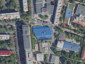 Katastrální mapa - Pronájem obchodních prostor 224 m², Praha 9 - Letňany