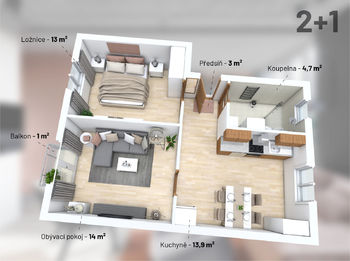 Prodej bytu 2+1 v osobním vlastnictví 56 m², Beroun