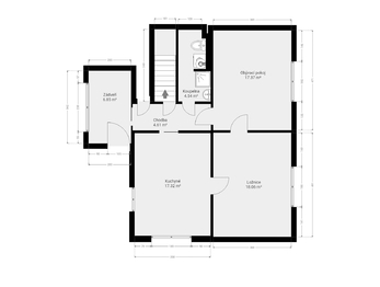 Pronájem bytu 2+1 v osobním vlastnictví 70 m², Hradištko