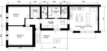 Dispozice - Prodej bytu 3+kk v osobním vlastnictví 124 m², Nesovice