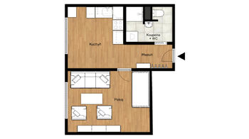 Pronájem bytu 1+1 v osobním vlastnictví 36 m², Žatec