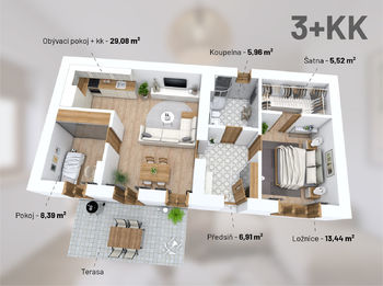 Prodej bytu 2+1 v osobním vlastnictví 56 m², Bohutín