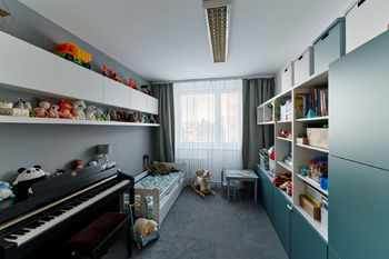 původní zabydlení dětského pokoje - pouze pro představu - Pronájem bytu 3+1 v osobním vlastnictví, Praha 5 - Hlubočepy