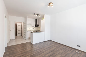 Obývací pokoj s kuchyňským koutem - Pronájem bytu 2+kk v osobním vlastnictví 41 m², Praha 4 - Modřany 