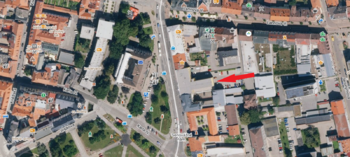 letecký snímek vnitroblok - Pronájem obchodních prostor 90 m², České Budějovice