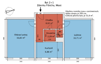 Prodej bytu 2+1 v osobním vlastnictví 52 m², Most