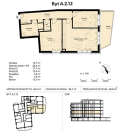 Prodej bytu 3+kk v osobním vlastnictví 89 m², Vrchlabí