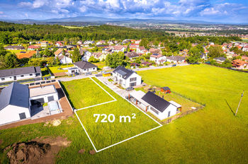 varianta rozdělení pozemku - Prodej pozemku 1430 m², Staré Hodějovice