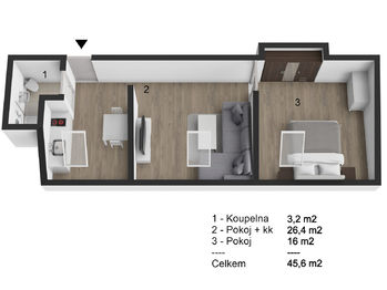 Pronájem bytu 2+1 v osobním vlastnictví 46 m², Ostrava