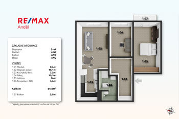 Prodej bytu 3+kk v družstevním vlastnictví 65 m², Praha 3 - Žižkov