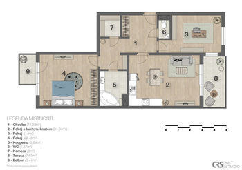 Prodej bytu 3+kk v osobním vlastnictví 94 m², Praha 10 - Záběhlice