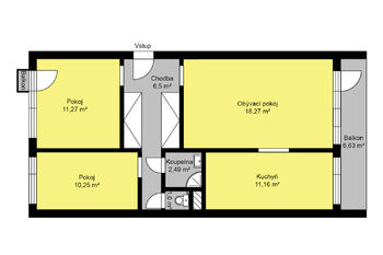 Prodej bytu 3+1 v osobním vlastnictví 68 m², Kolín