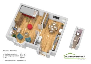 Prodej bytu 2+kk v družstevním vlastnictví 41 m², Praha 8 - Karlín