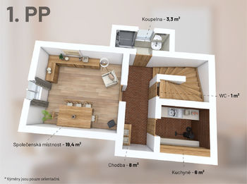 Plánek domu - Prodej domu 157 m², Praha 4 - Podolí