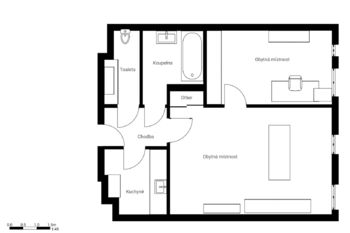 Půdorys - Pronájem kancelářských prostor 57 m², Praha 4 - Hodkovičky