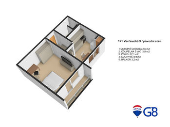 byt 1+1 - Prodej bytu 1+1 v osobním vlastnictví 37 m², Brno