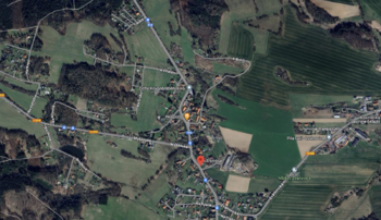 Pohled na lokalitu z map - Prodej pozemku 1042 m², Ondřejov