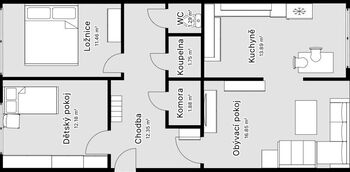 Prodej bytu 3+1 v osobním vlastnictví 72 m², Průhonice