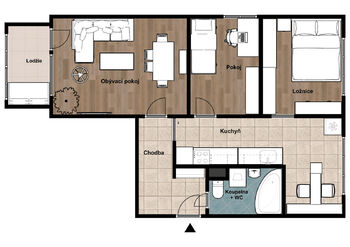 Prodej bytu 3+1 v družstevním vlastnictví 61 m², Chomutov