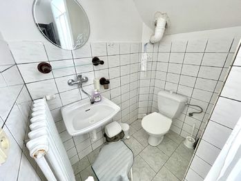 Sociální zařízení jednoho z pokojů - Prodej domu 381 m², Dřešín