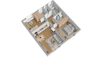 3D půdorys - Prodej domu 82 m², Bořetice